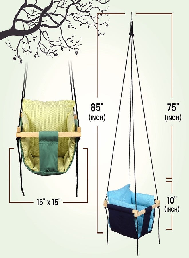 BOFFLE أرجوحة بوفل | أرجوحة أطفال معلقة داخلية وخارجية | أرجوحة للأطفال | أرجوحة حديقة للأطفال | أرجوحة للأطفال | (من 6 أشهر إلى 3 سنوات) (حتى 25 كجم) (أزرق 1) - Image 3